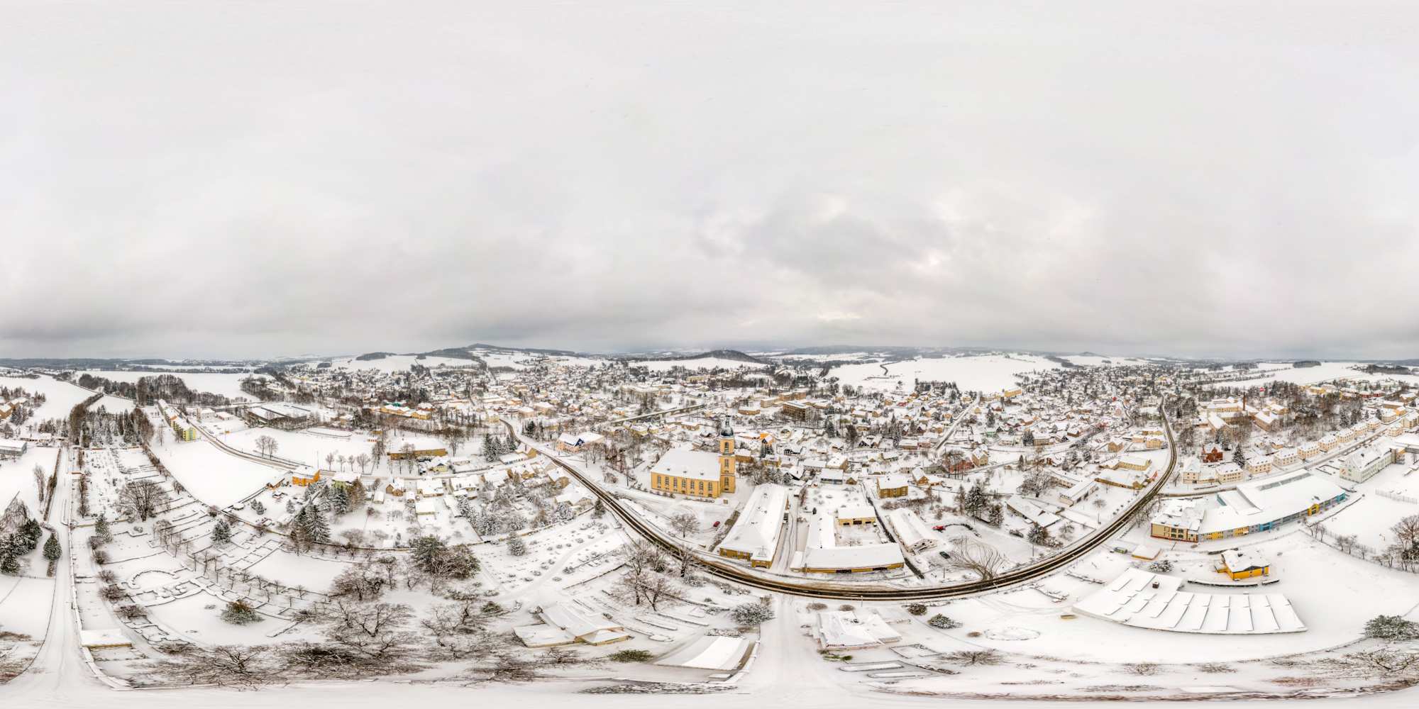 Luftpanorama Seifhennersdorf Zentrum