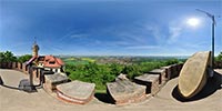 360 Grad Panorama: Aussichtsturm 1 (Berg Landeskrone 420m)
